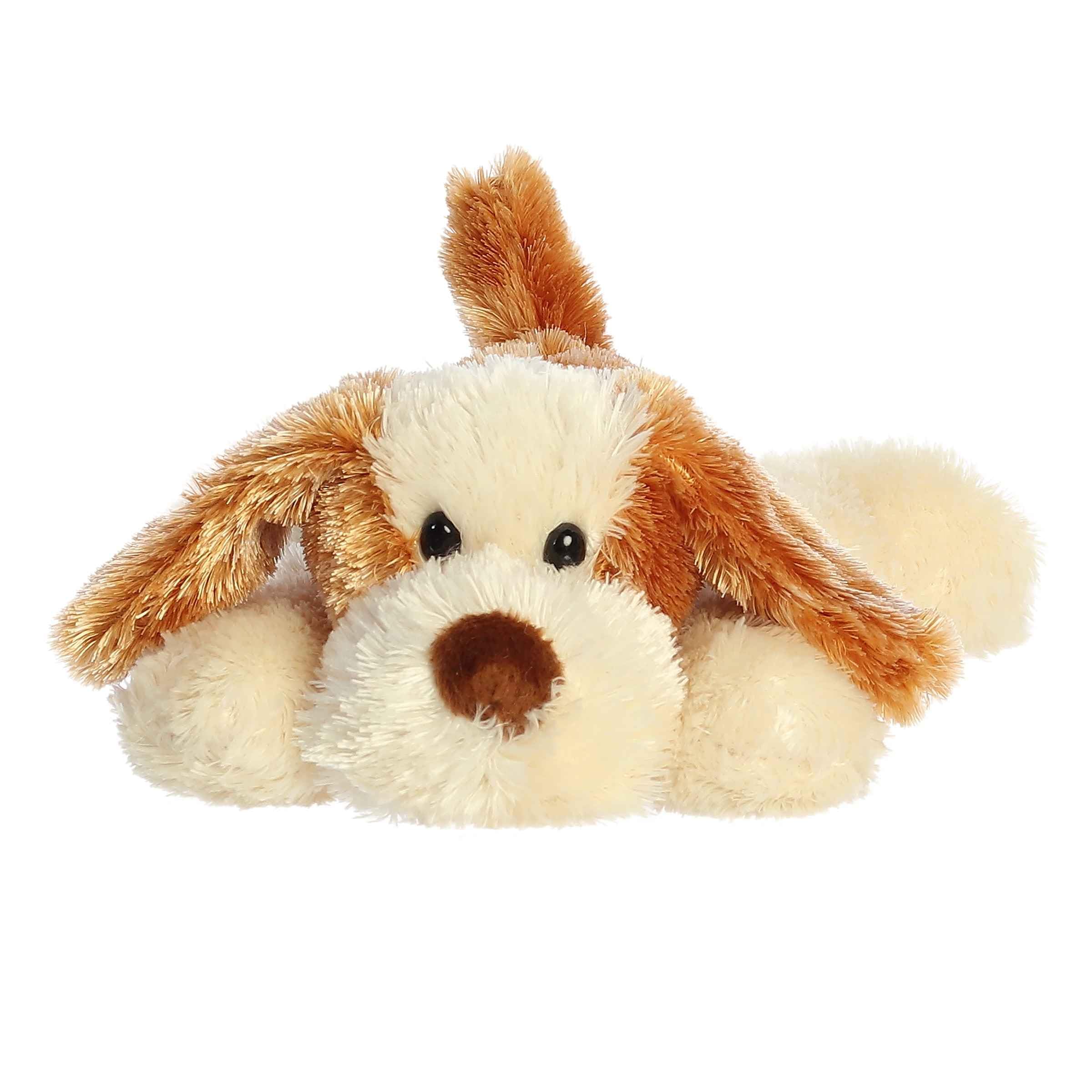 Aurora Scruff mini Flopsie dog plush 4-inch cuddle buddy for kids.