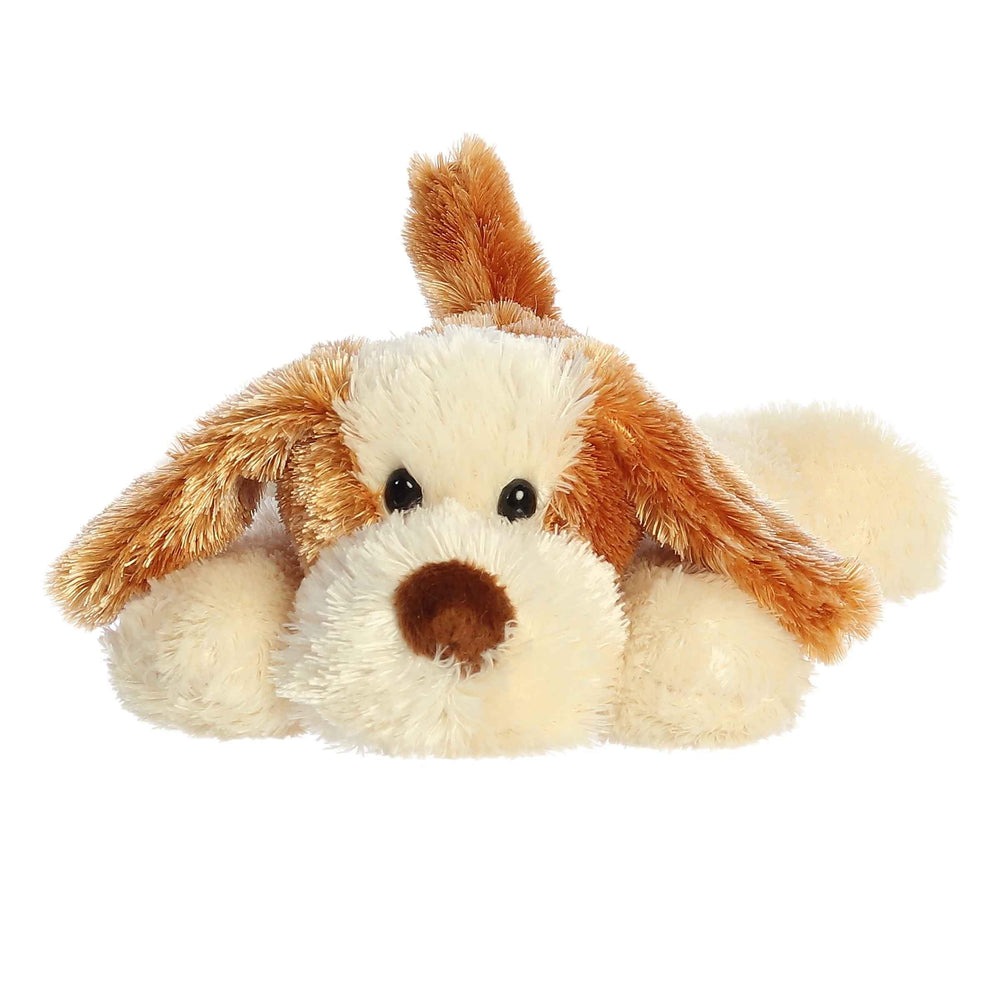 Aurora Scruff mini Flopsie dog plush 4-inch cuddle buddy for kids.