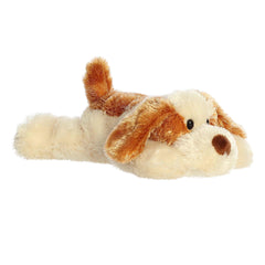 Aurora Scruff mini Flopsie dog plush ears closeup, highlighting ultra-soft plush.