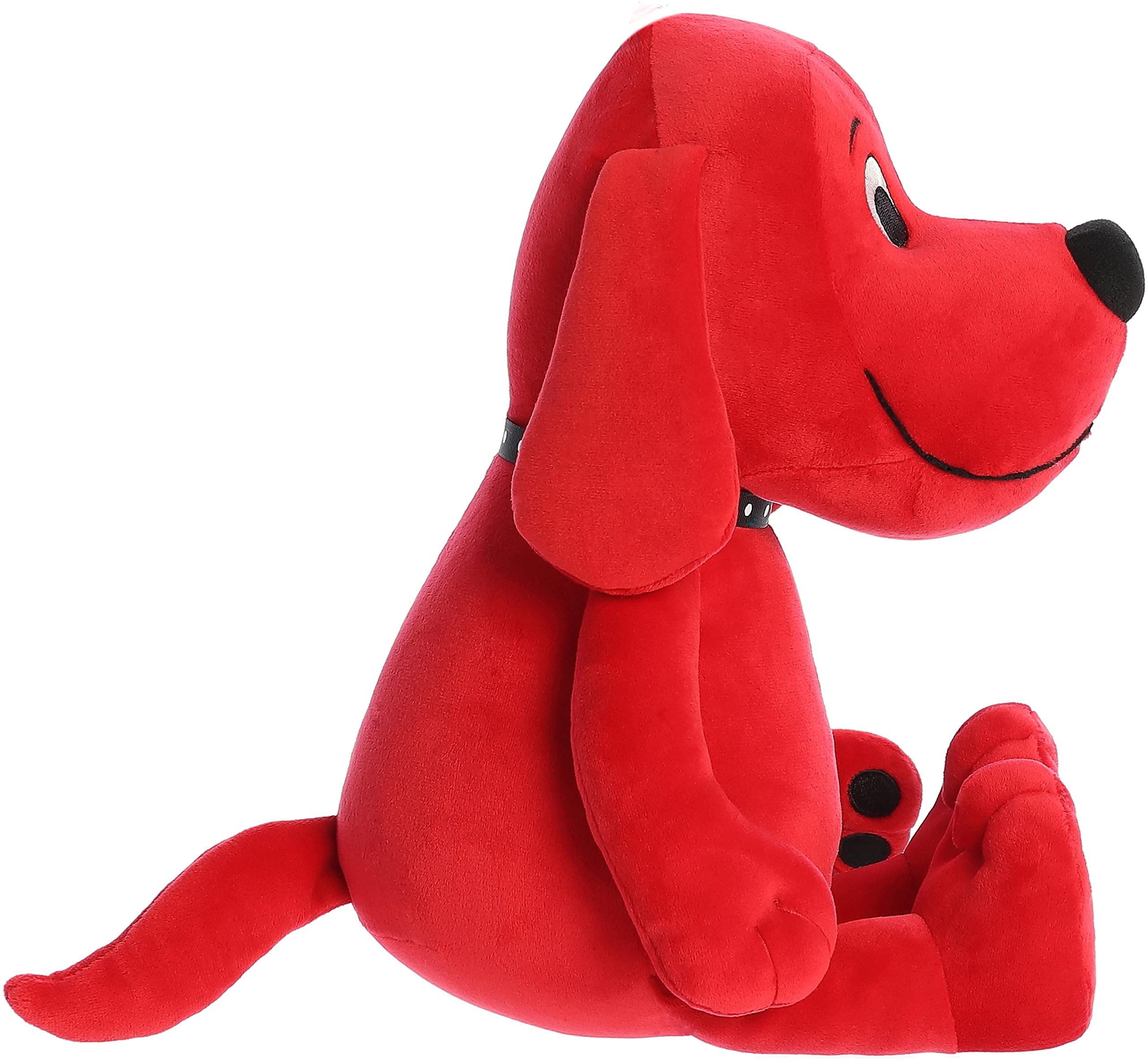 Aurora Sitting Clifford plush – side view; balanced weight for steady storytelling.