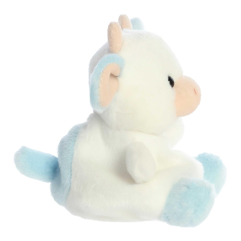 Aurora Skyla Blueberry Cow plush showing soft materials for gentle hugs