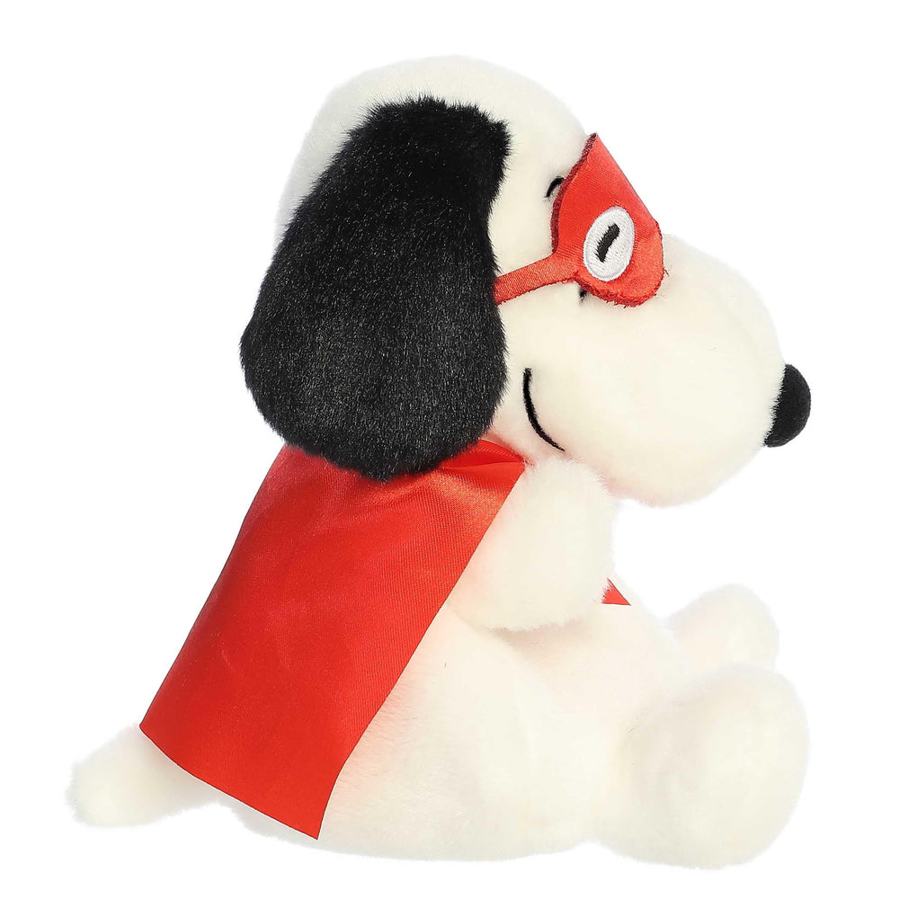 An Aurora Snoopy Kissing Bandit Palm Pal red bandana detail evokes playful nostalgia.