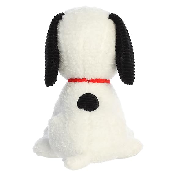 Aurora Snoopy plush eight-inch size ideal for shelves and gifting.