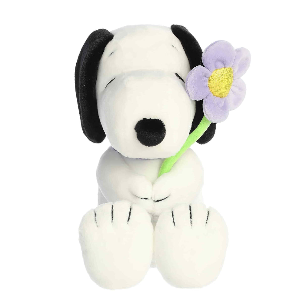 Aurora Snoopy plush in spring tones invites cozy storytelling and display.