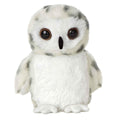 Aurora Snowy Owl Mini Flopsie face close-up, a soft companion for cozy playtime.