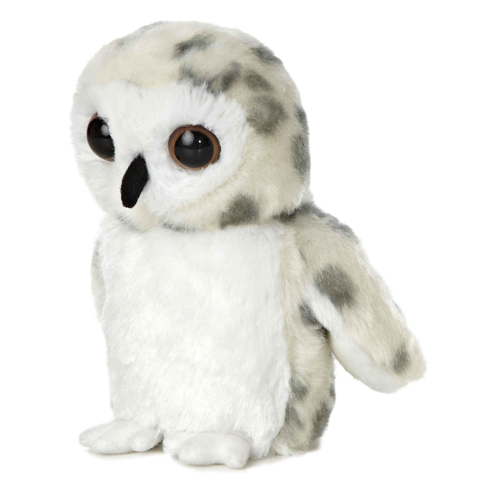 Aurora Snowy Owl Mini Flopsie snuggle, ideal for bedtime stories and comforting hugs.