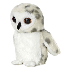 Aurora Snowy Owl Mini Flopsie snuggle, ideal for bedtime stories and comforting hugs.