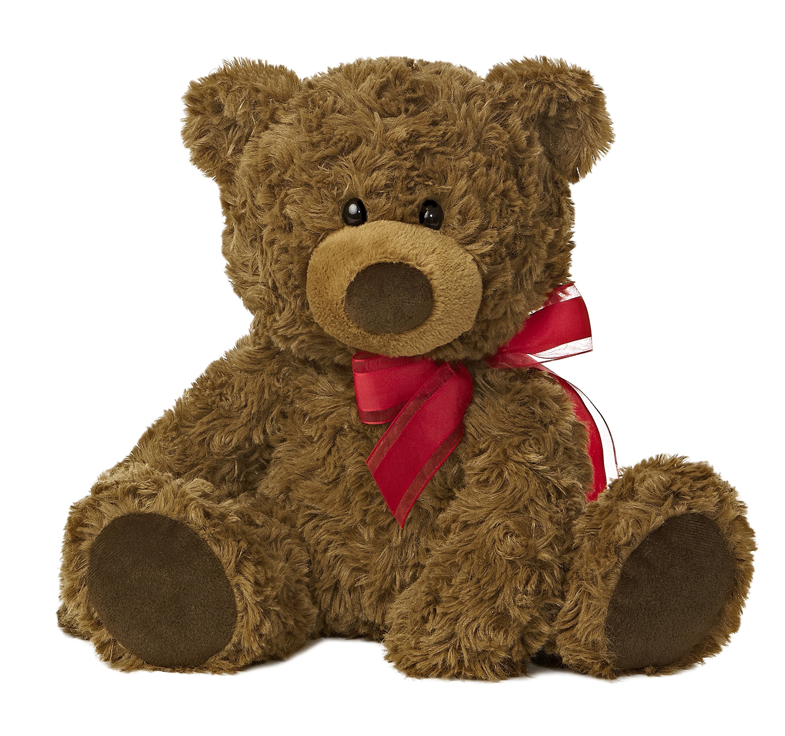 Aurora Snuggly Coco Bear plush with shaggy fur, ideal cuddle companion.