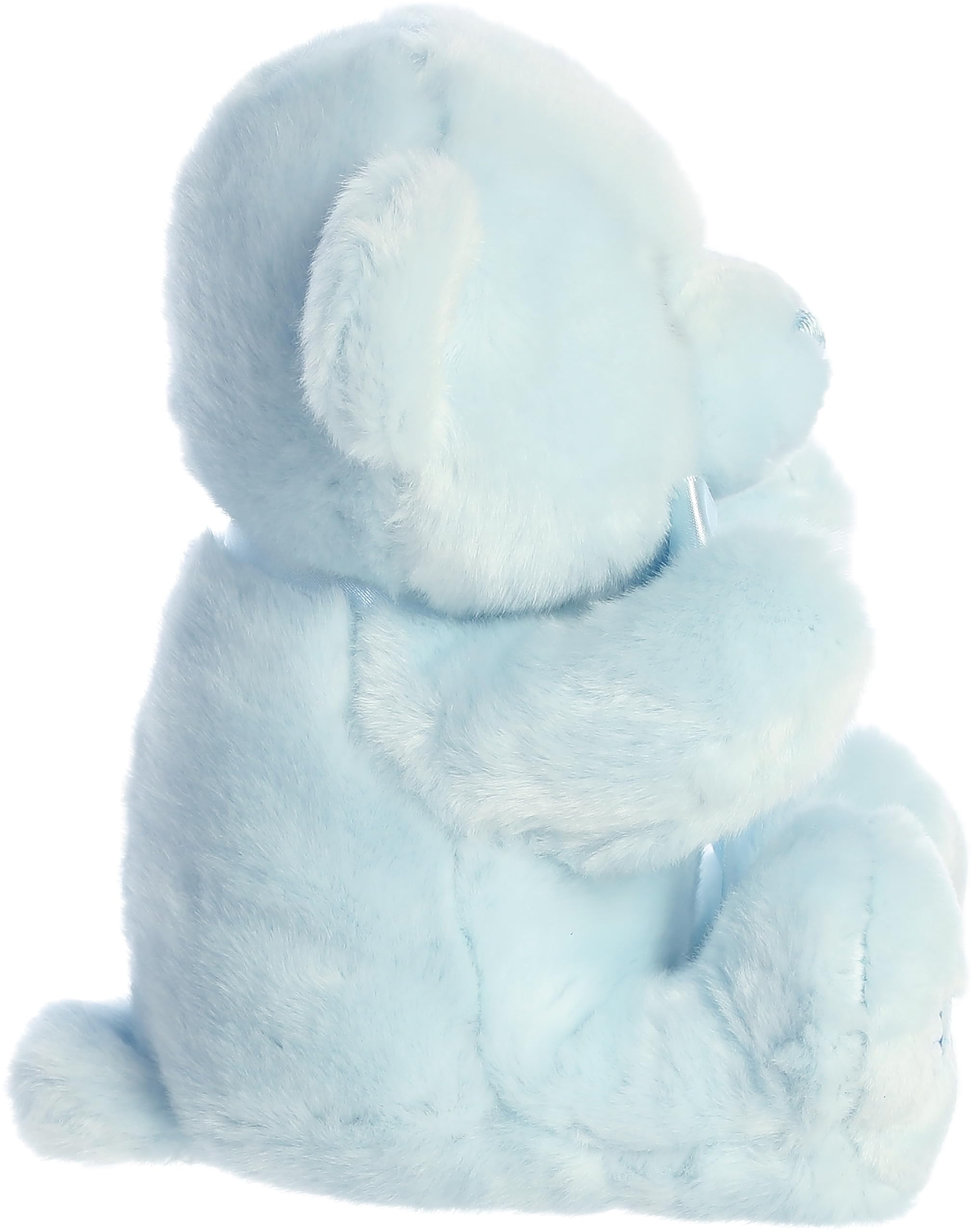 Aurora Snuggly Comfy Bear blue 9-inch size ideal for travel.
