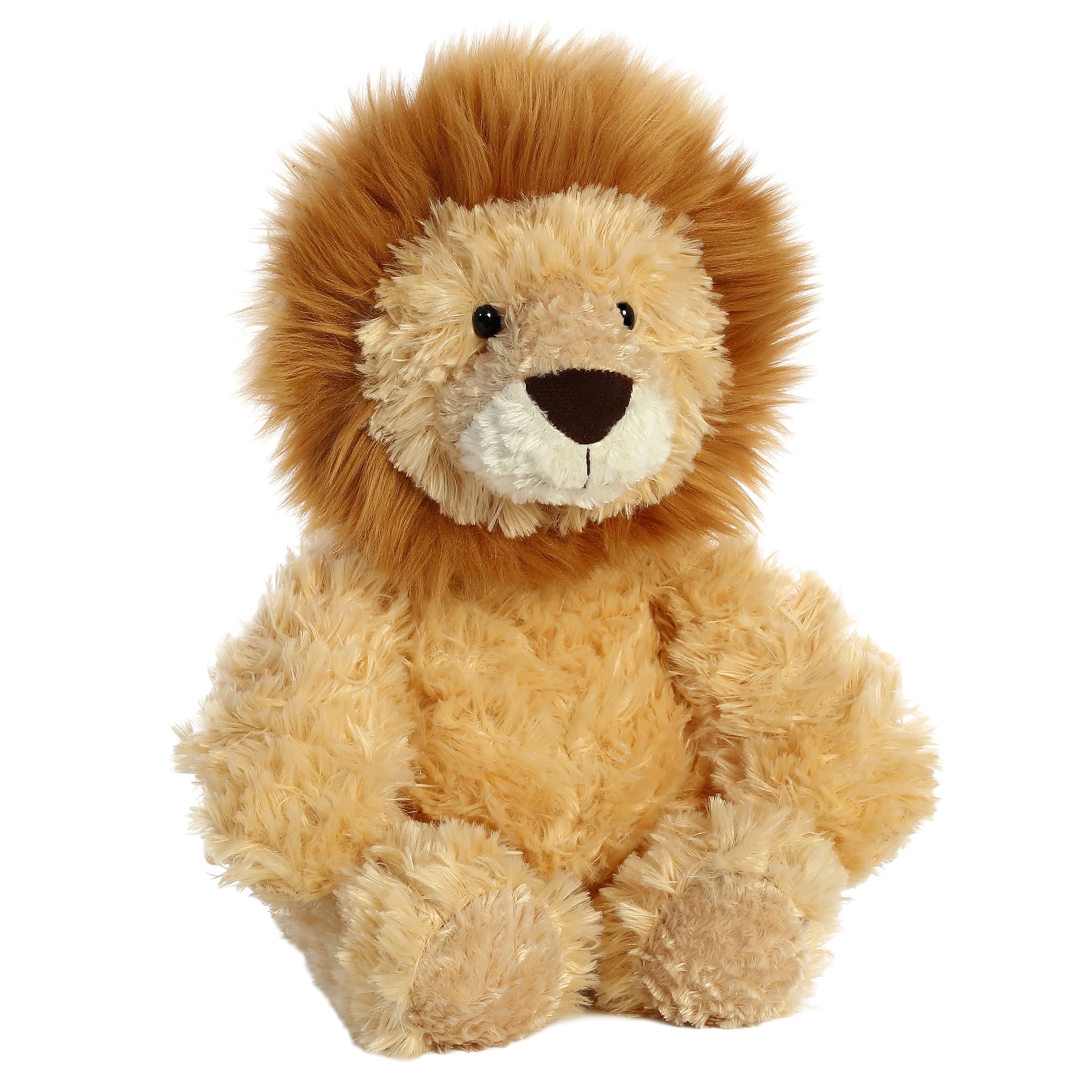 Aurora Snuggly Tubbie Wubbies lion toy with bean pellets for stable cuddles.
