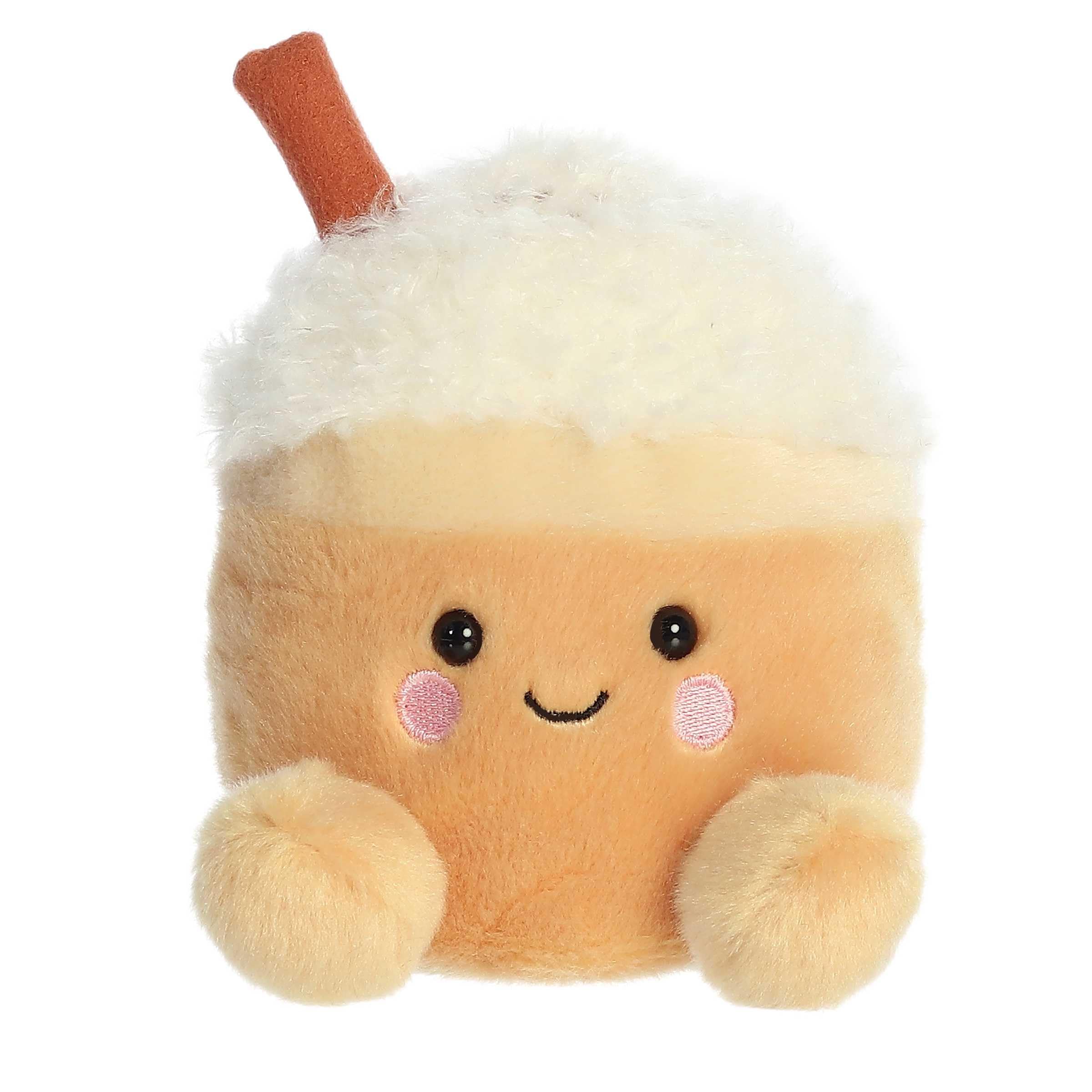 Aurora Speckle Pumpkin Spice Latte plush front view, ideal for seasonal decor and hugs.