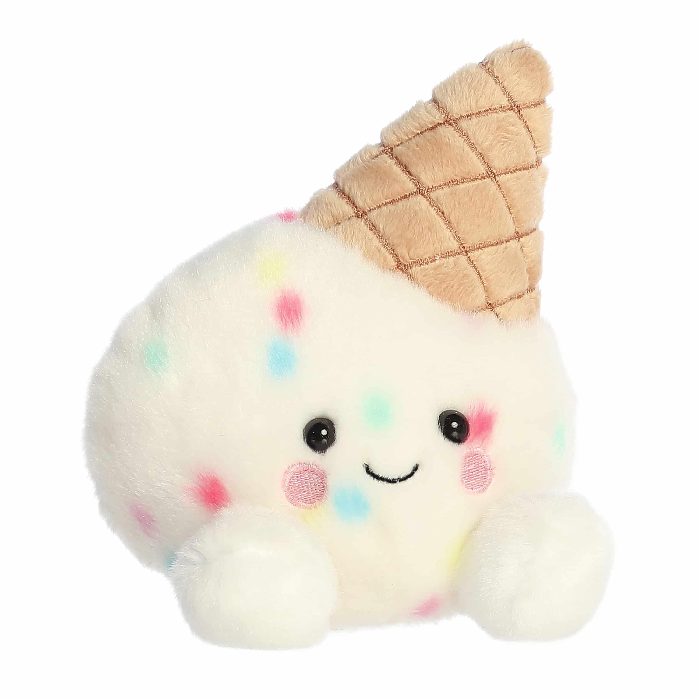 Aurora Sprinkle Ice Cream Palm Pals cone-detail highlights waffle texture, ideal for gifting.