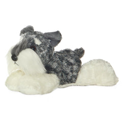 Aurora Stein plush gray Schnauzer face close-up for cuddles