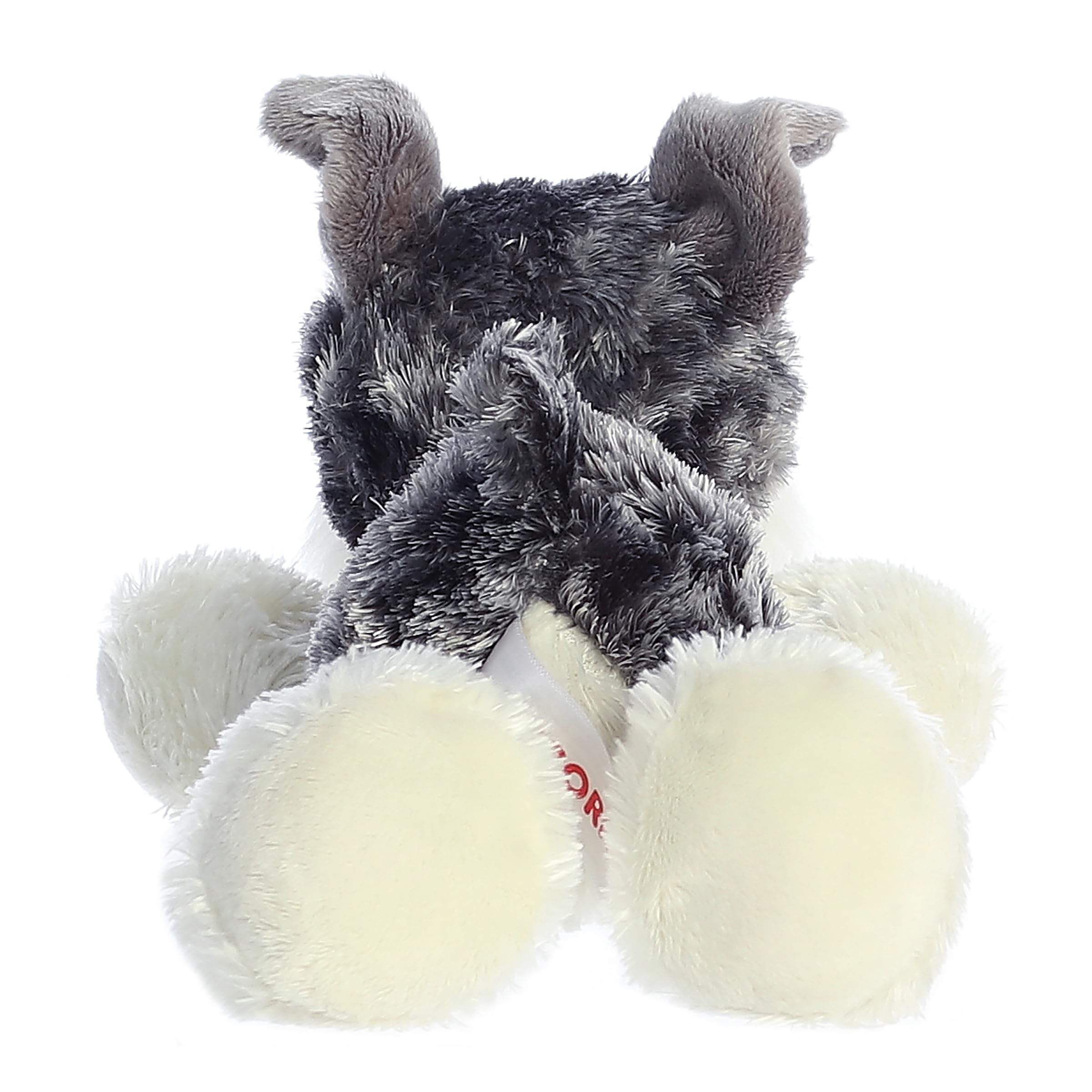 Aurora Stein plush gray on belly pose ready for play