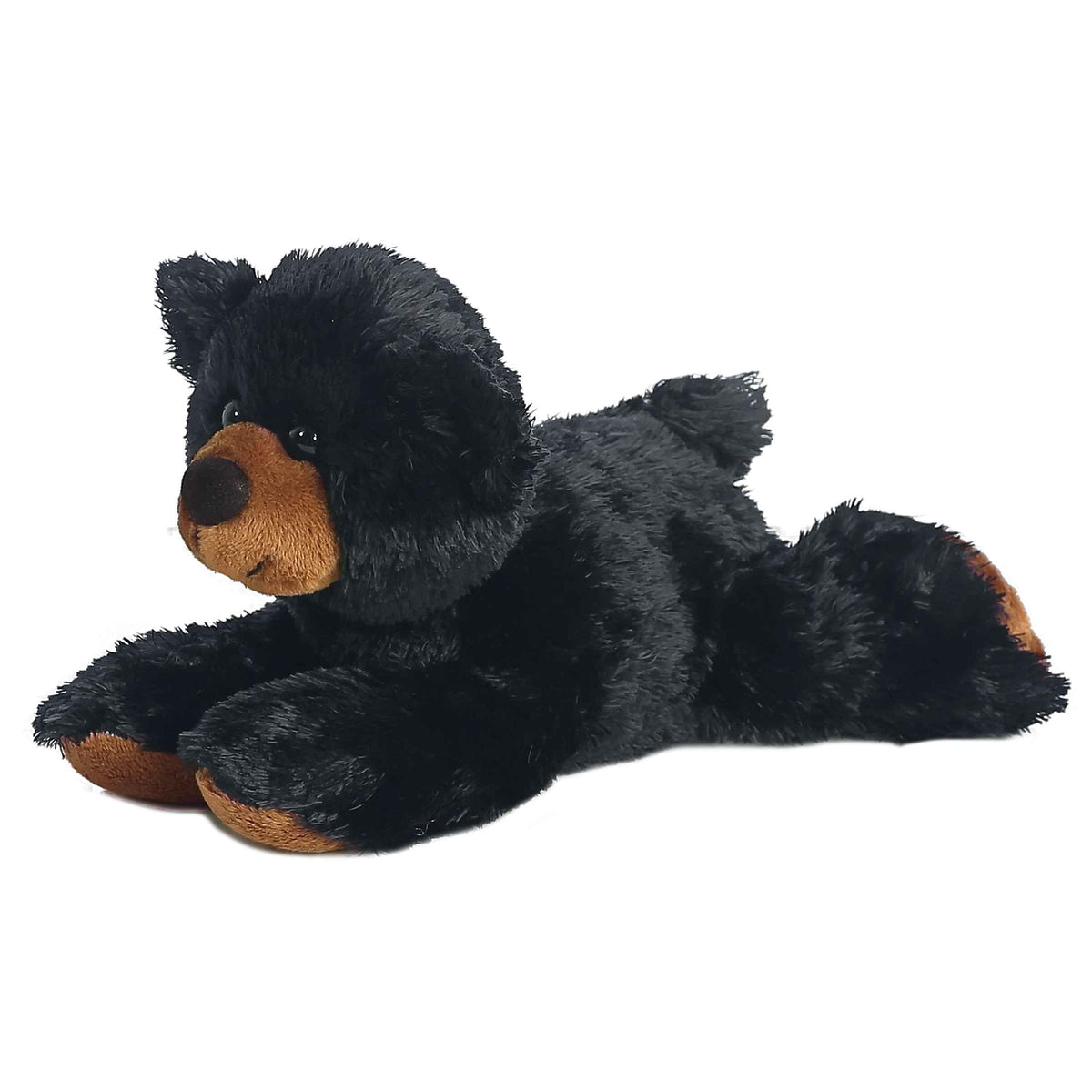 Aurora Sullivan Mini Flopsie bear lying on belly for easy play and cuddles.