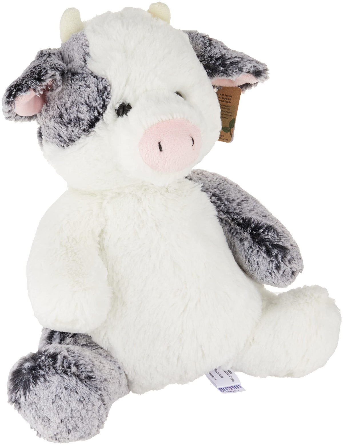 Aurora Sweet and Soft Clementine Cow 12-inch left view for cuddling.