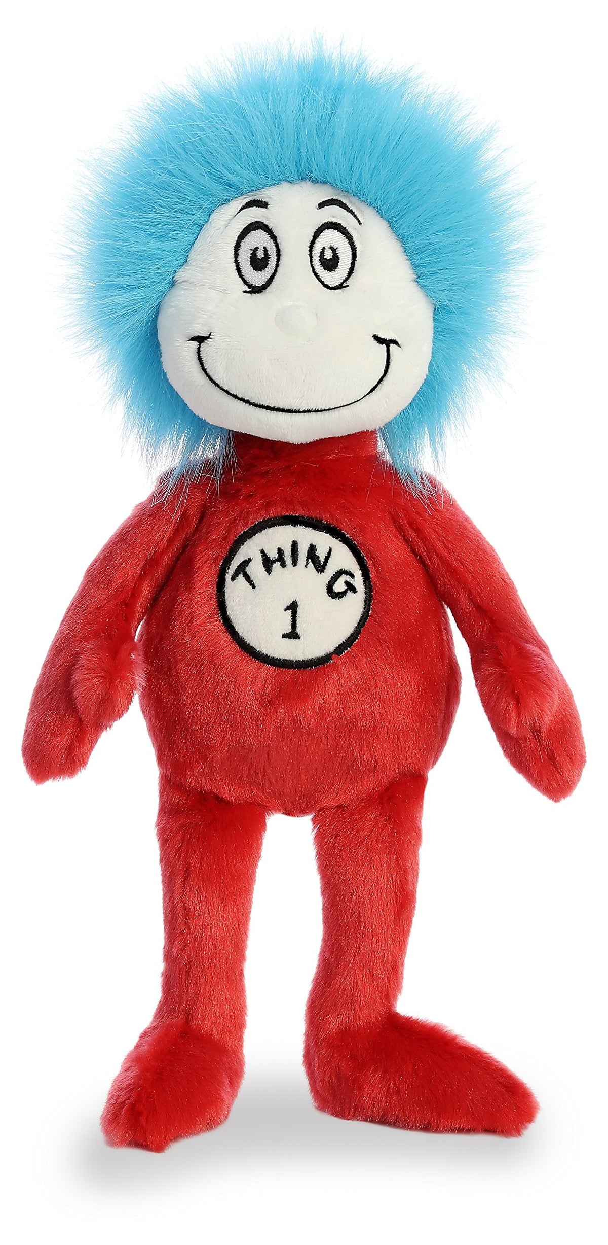 Aurora Thing One plush full-body image highlighting soft fabric and classic Dr. Seuss charm for imaginative play.