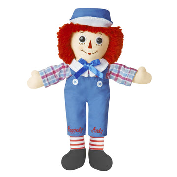 Aurora Raggedy Ann doll face close-up for timeless playtime.