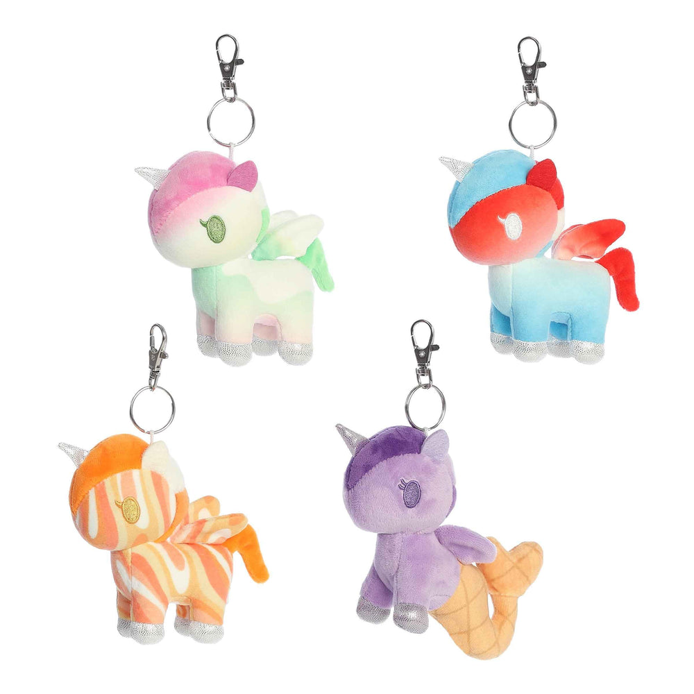 Aurora Tokidoki Frozen Treats plush back view, compact 4.5 inch size fits in any pocket.