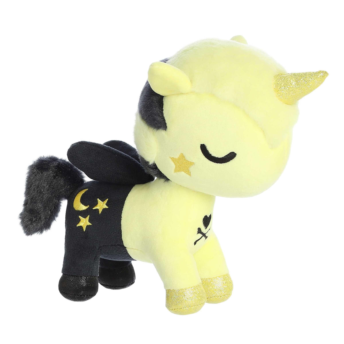 Aurora Tokidoki Mochi Sky Unicorno Little Star yellow plush, bright showpiece decor.