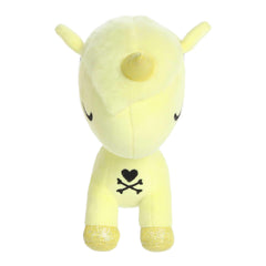 Aurora Tokidoki Mochi Sky Unicorno Little Star plush on a shelf, cheerful room decor.