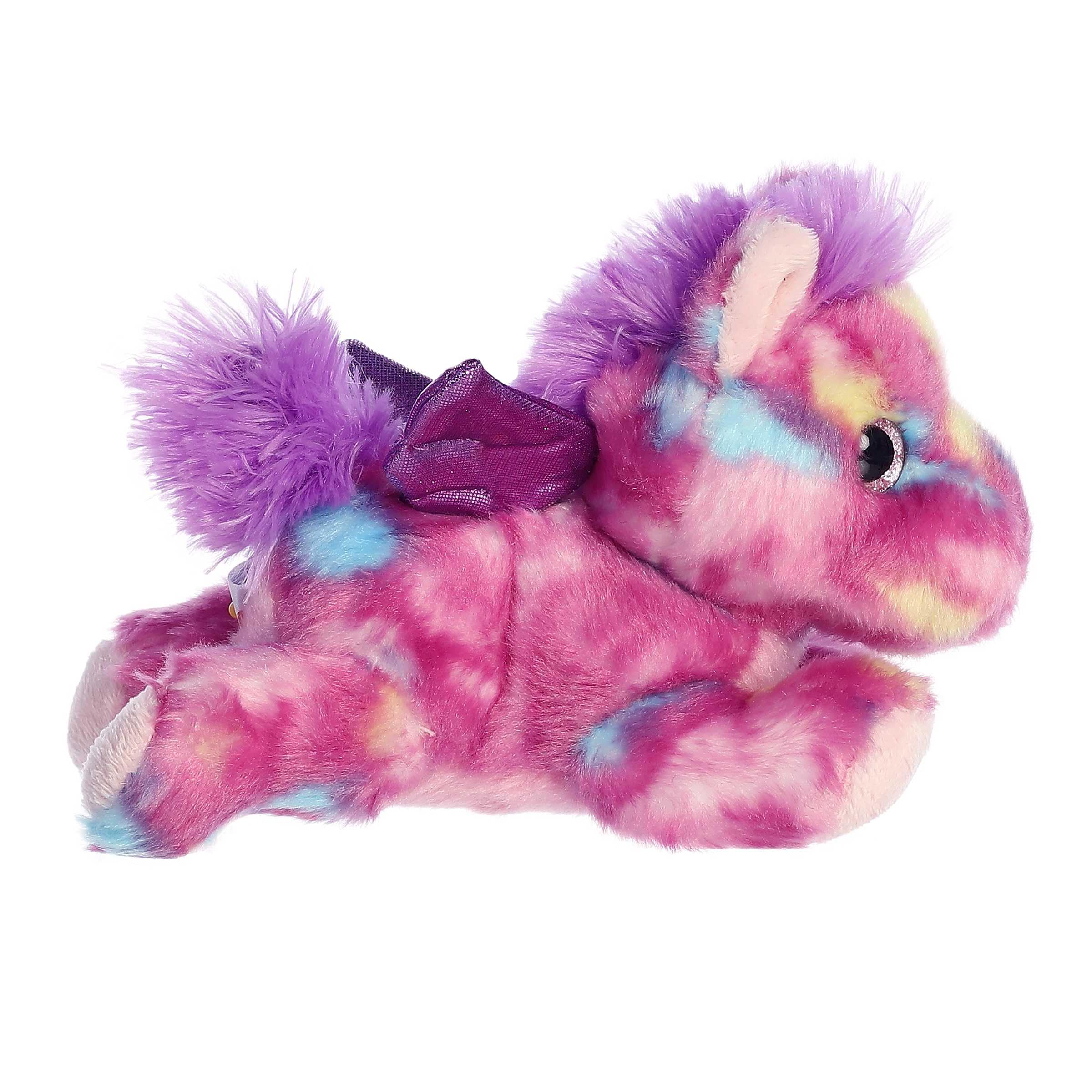 Aurora Tutti Frutti Pegasus plush features cloud-soft materials for cozy hugs.
