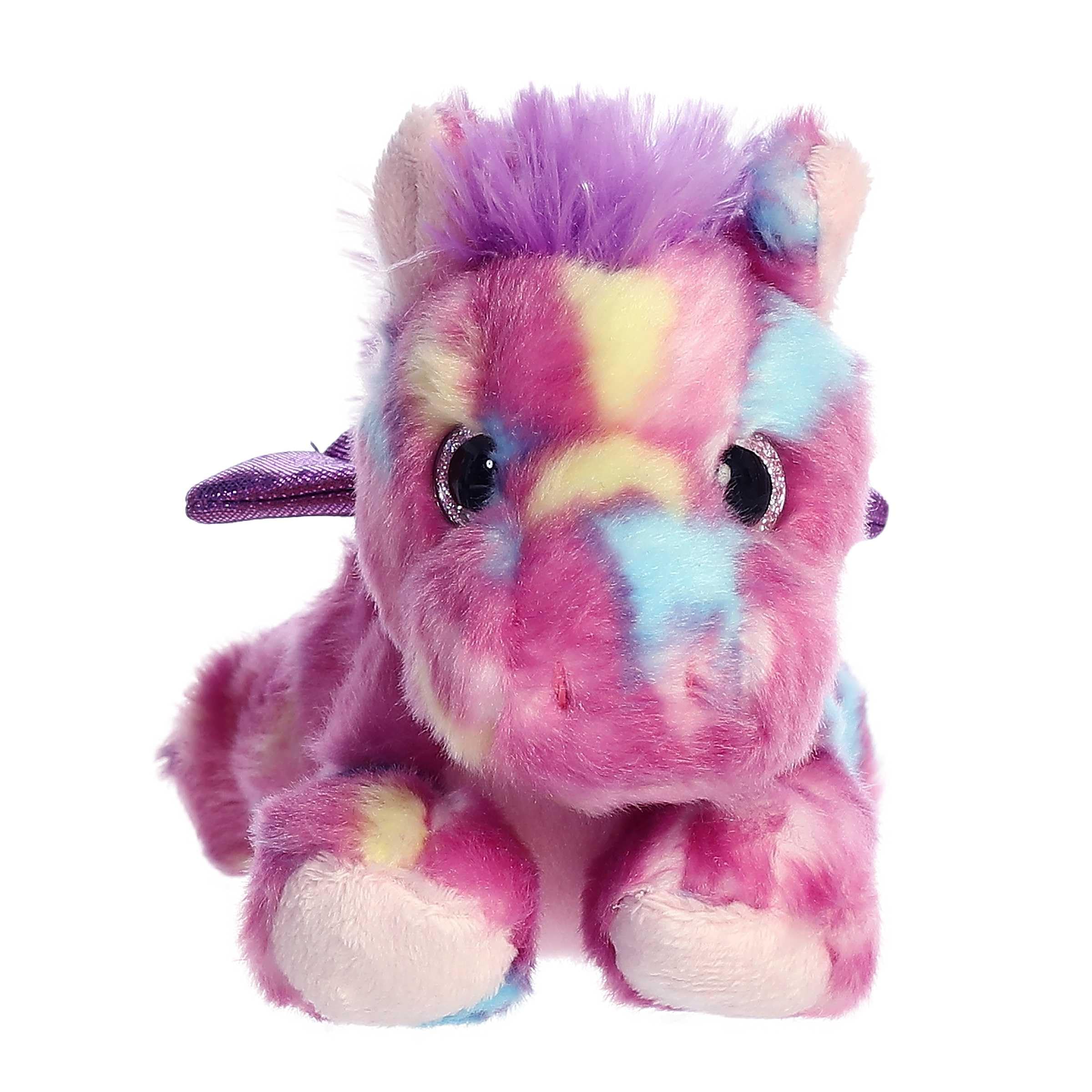 Aurora Tutti Frutti Pegasus plush with sparkling eyes enhances bedtime storytelling.