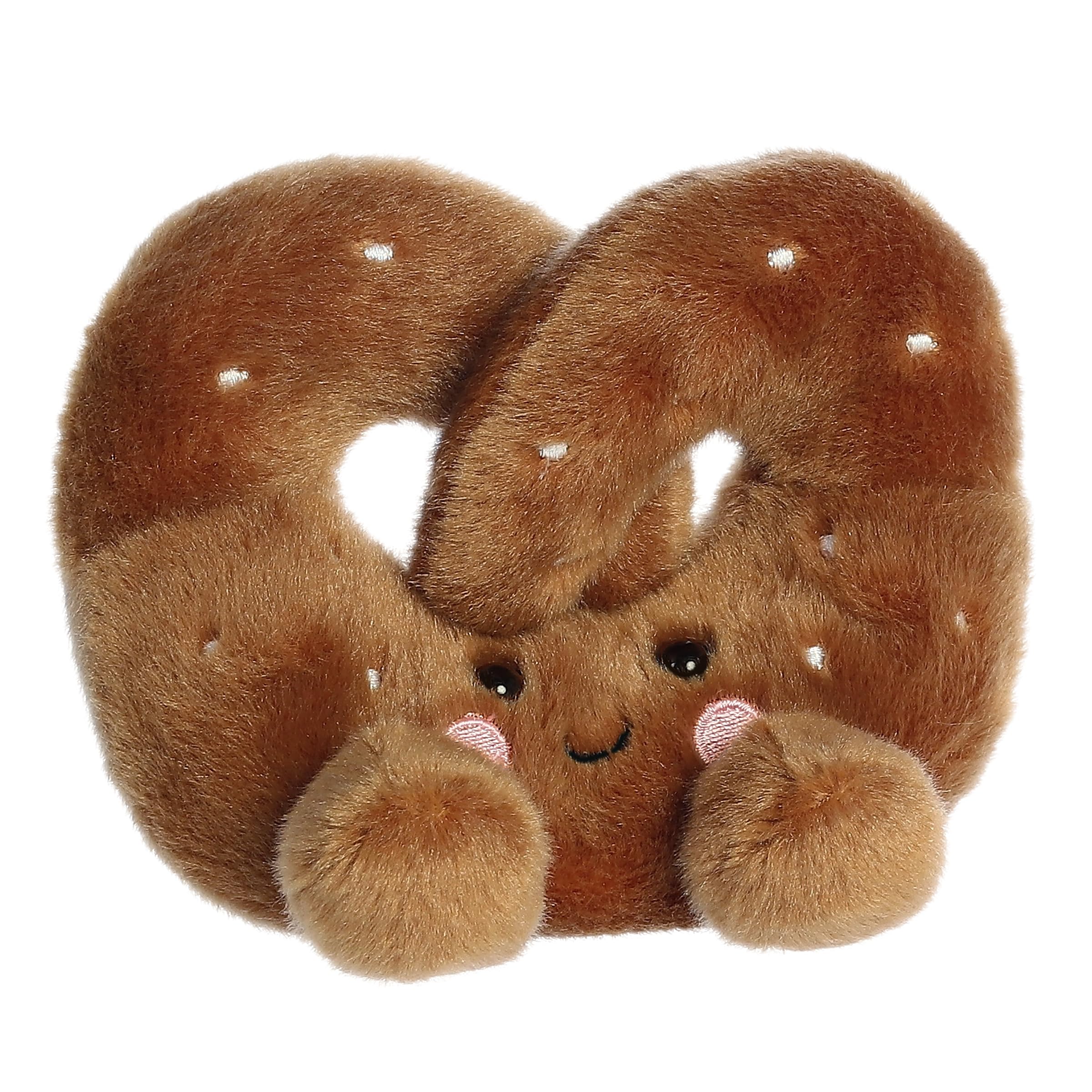Aurora Twist Pretzel Palm Pal close-up salt crystals; tactile texture and charm