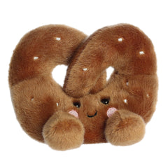 Aurora Twist Pretzel Palm Pal close-up salt crystals; tactile texture and charm