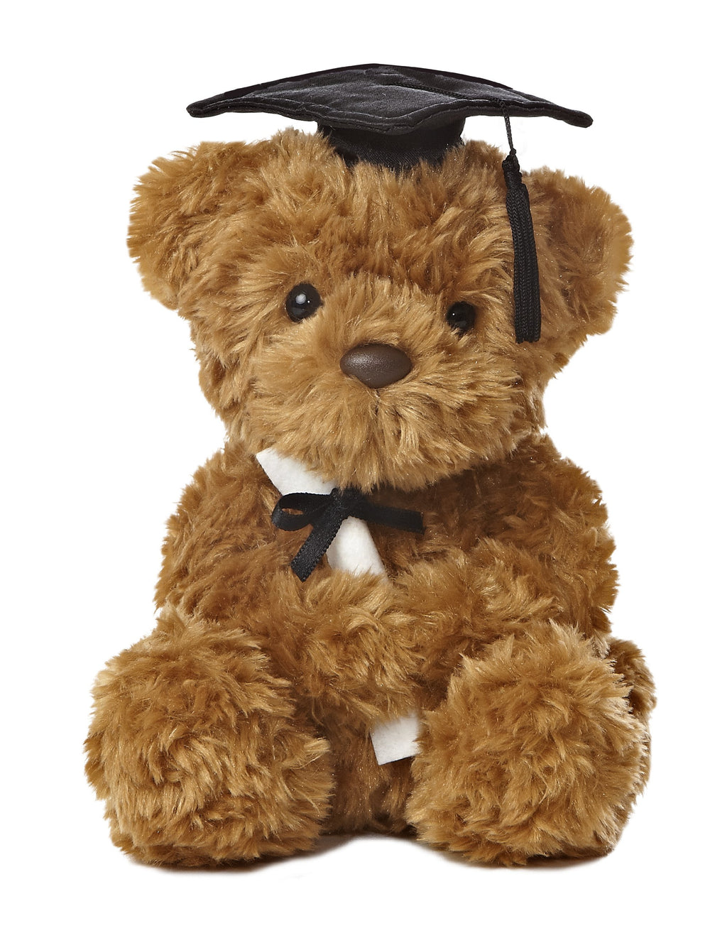 Aurora Wagner Graduation Bear wearing a cap and holding a diploma, a memorable graduation keepsake.