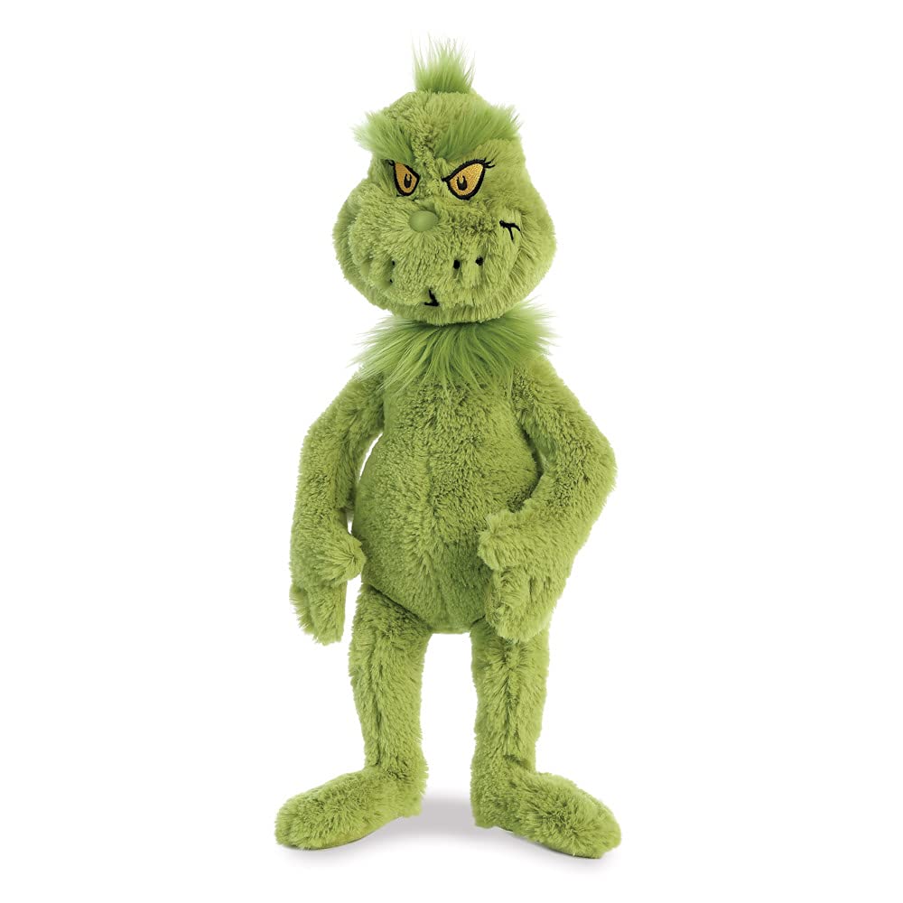 Aurora Whimsical Dr. Seuss Grinch plush, 16-inch, ideal for imaginative play and festive display