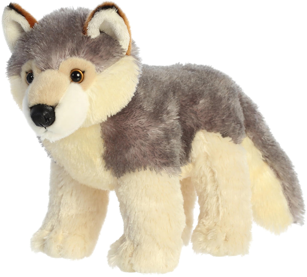 Aurora Wily Wolf Flopsie full view, a soft cuddly friend for imaginative play.