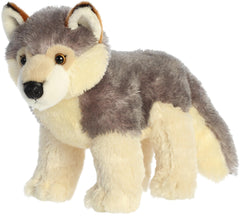 Aurora Wily Wolf Flopsie full view, a soft cuddly friend for imaginative play.