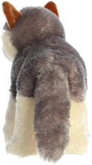 Aurora Wily Wolf Flopsie fur texture closeup shows soft, durable materials.