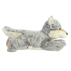 Aurora Winter Wolf Flopsie back view with gray fur