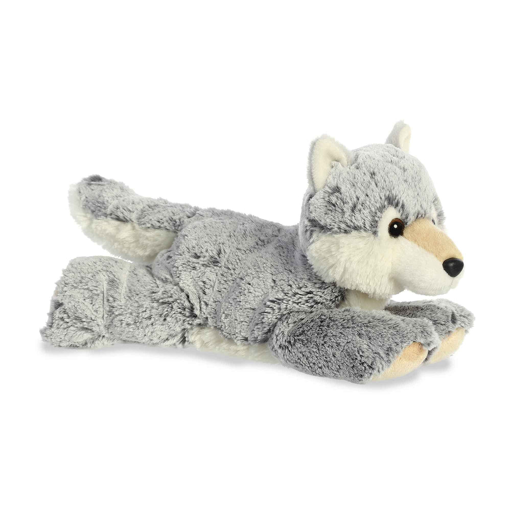 Aurora Winter Wolf Flopsie front view plush for cozy imaginative play