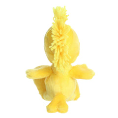 Aurora Woodstock soft yellow fabric highlighting the character's cheerful look.