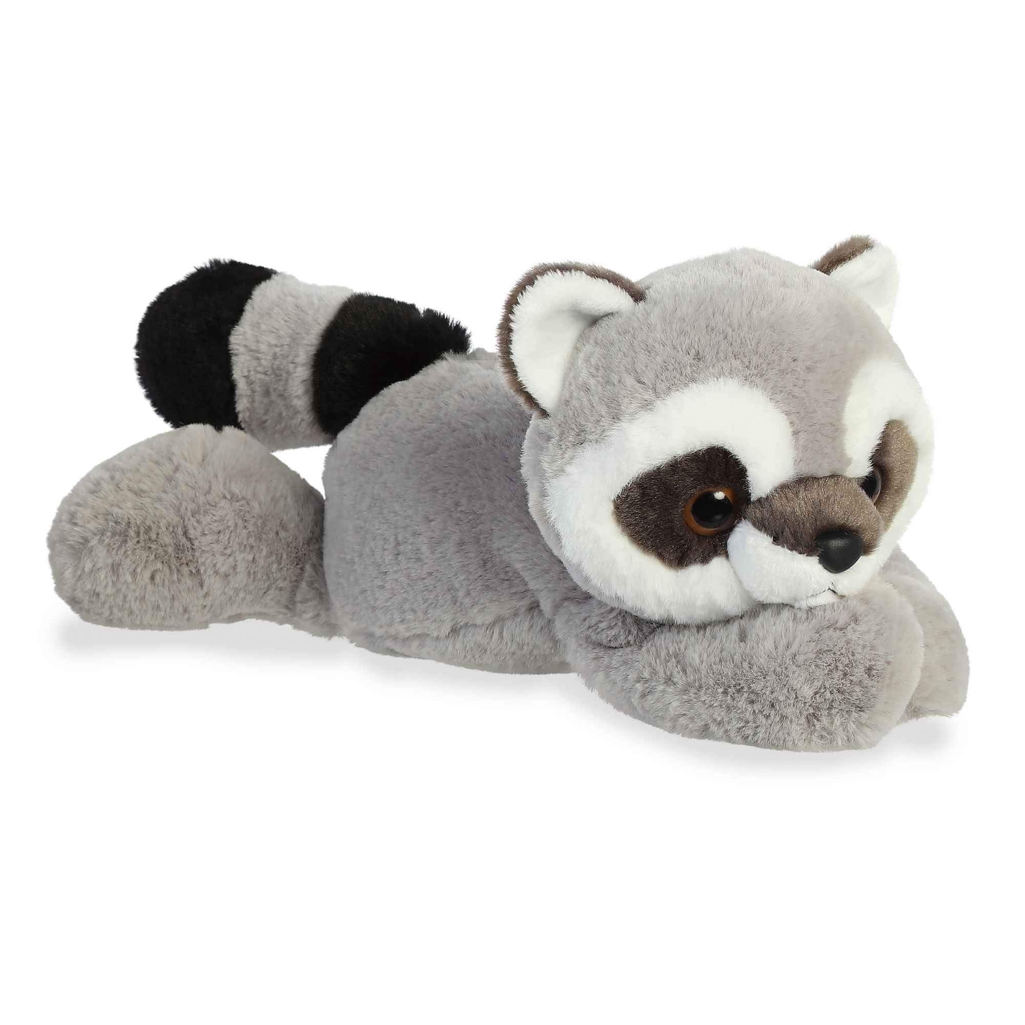 Aurora Roy Raccoon Flopsie cuddling pose perfect for hugs.