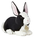 Aurora World Miyoni Dutch Rabbit plush in black and white, silky soft for cuddling and play
