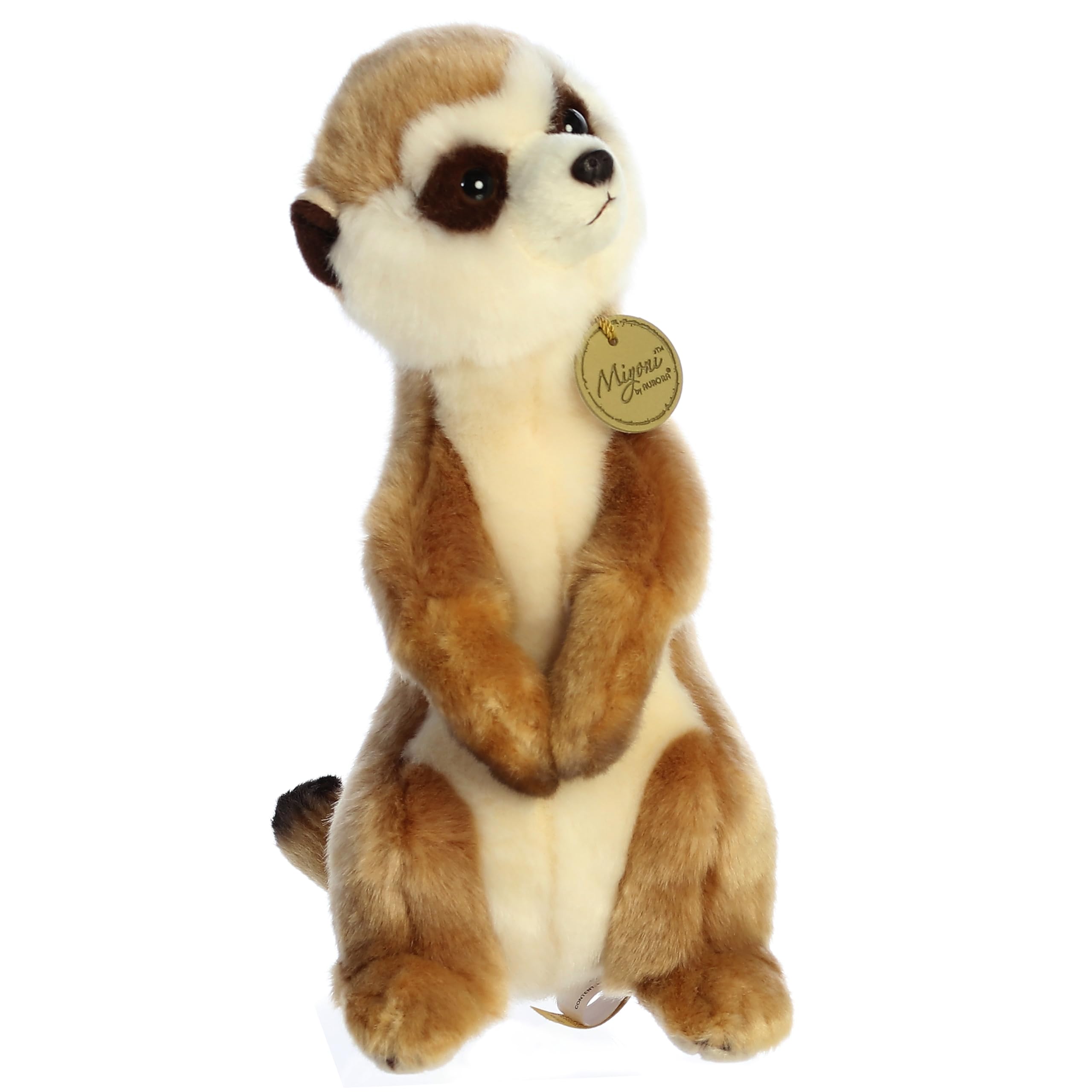 Aurora Miyoni meerkat plush soft fabric ideal for bedtime snuggles.