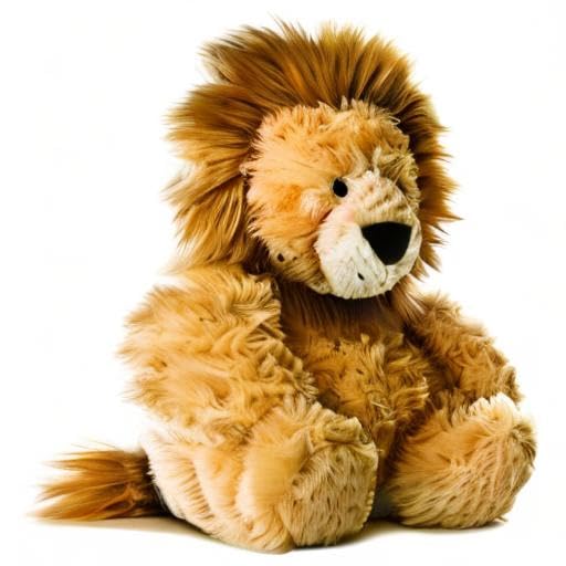 Aurora World plush lion beside a Little Golden Book for read-along evenings.