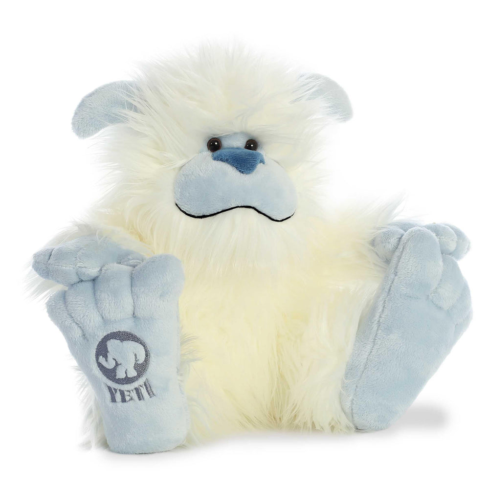 Aurora Yeti plush with oversized feet supports steady slow-fantasy adventures.