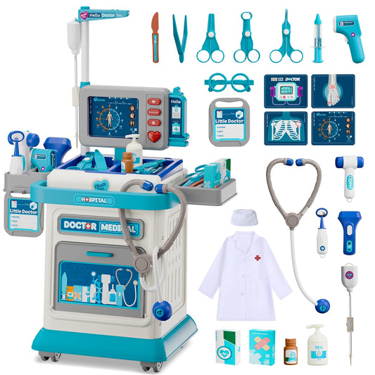 AuroTops Doctor Kit mobile cart with interactive lights for imaginative play
