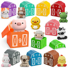 AuroTops farm barns set with 10 colorful barns and puppets sparks early pretend play.