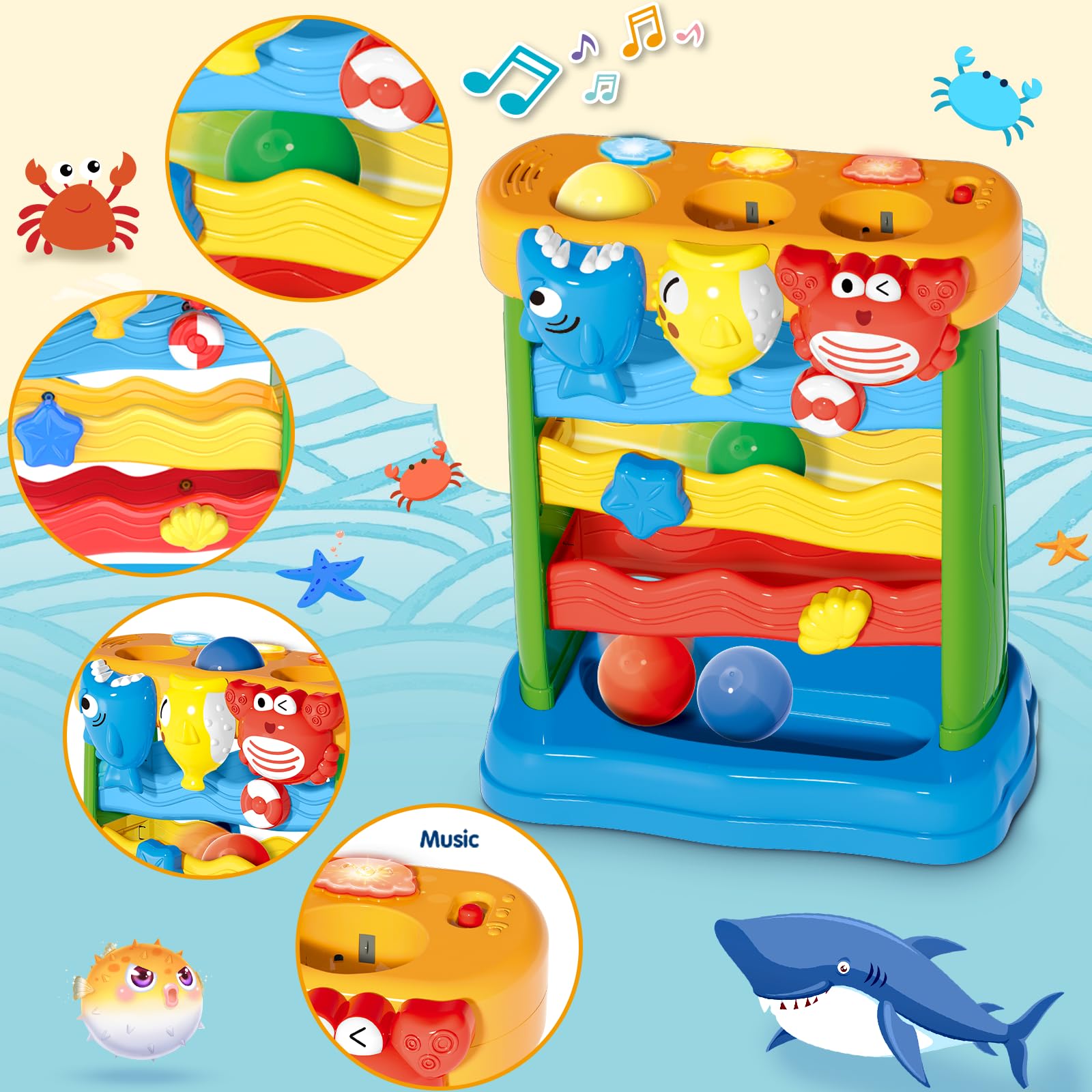 AuroTops lights and music engage kids during interactive playtime.