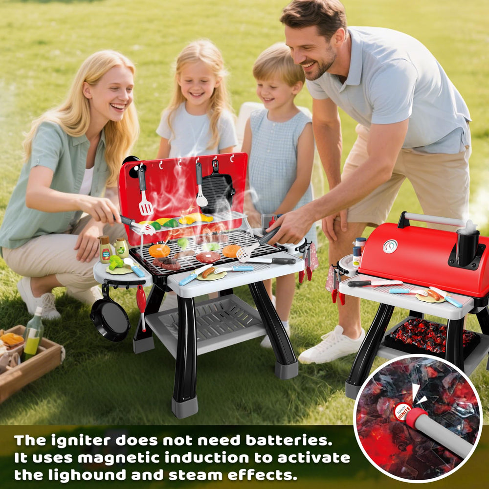 AuroTops toy grill with smoke and sound enhances imaginative play.