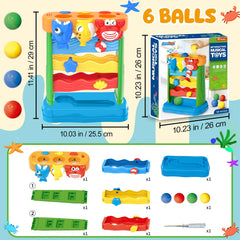 AuroTops yellow dolphin design stimulates coordination through ball pounding and music.