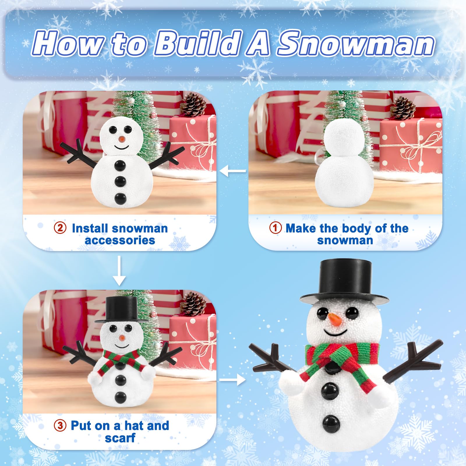 Aursy Snowman Kit air-dry clay dries in about 24 hours.