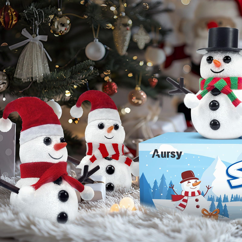Aursy Snowman Kit kids crafting session promoting hands-on learning.