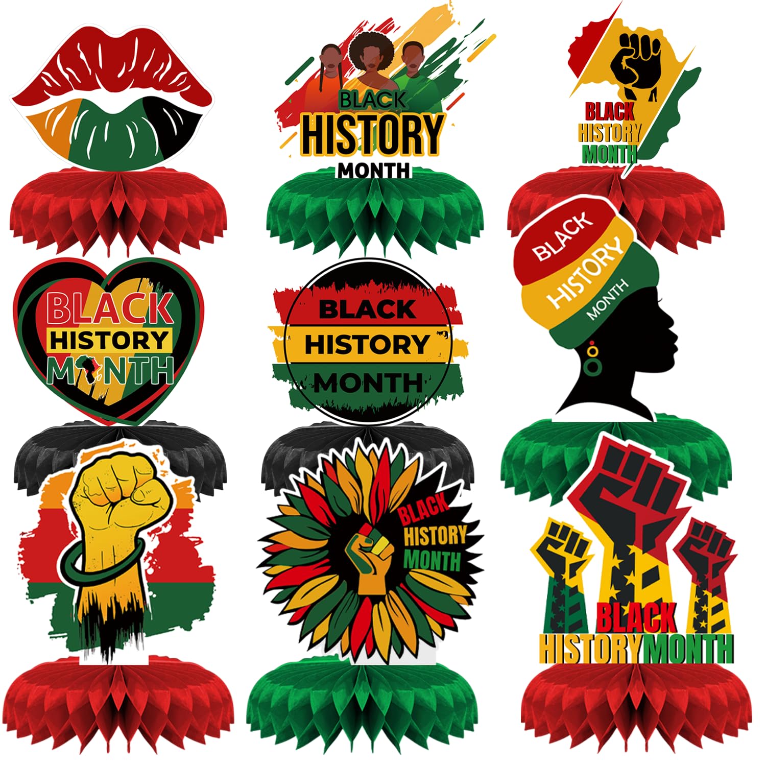 AUSHENKE Black History Month centerpiece pattern 1 enhances table decor for events